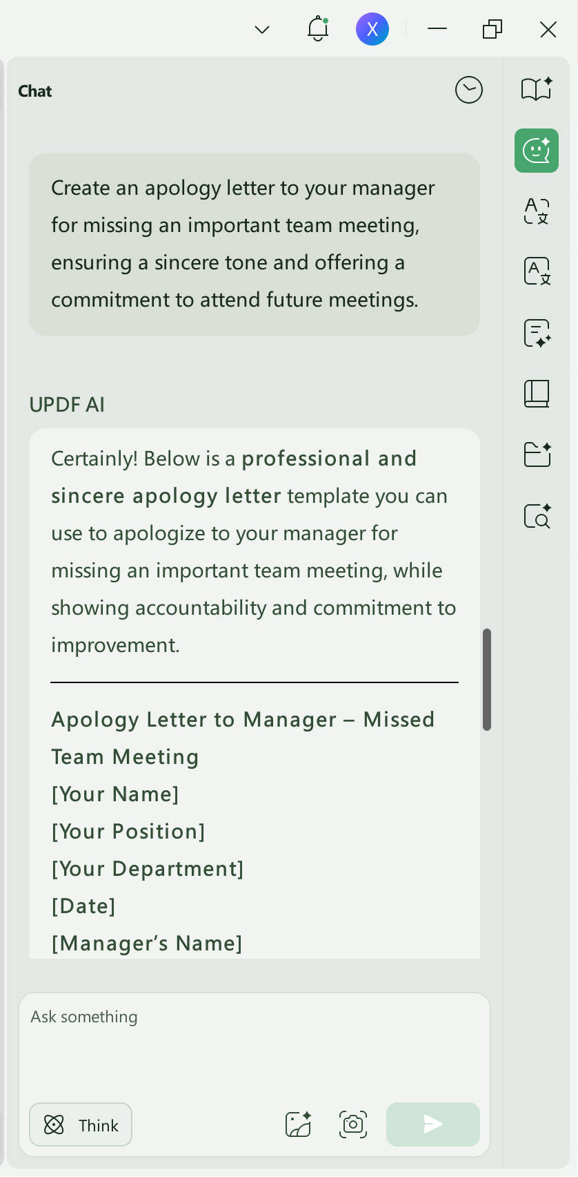 apology letter to manager