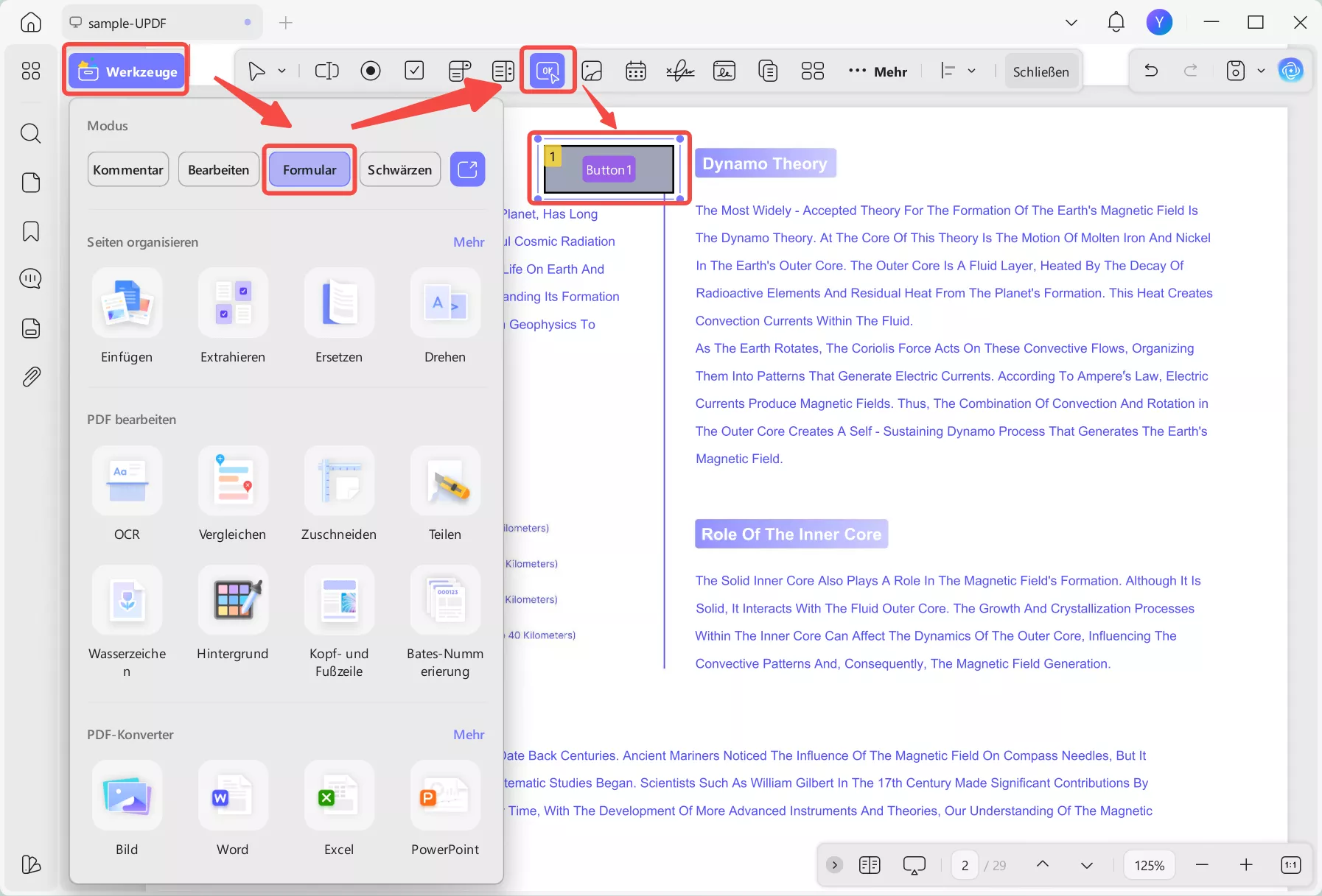 Interaktive Schaltflächen hinzufügen