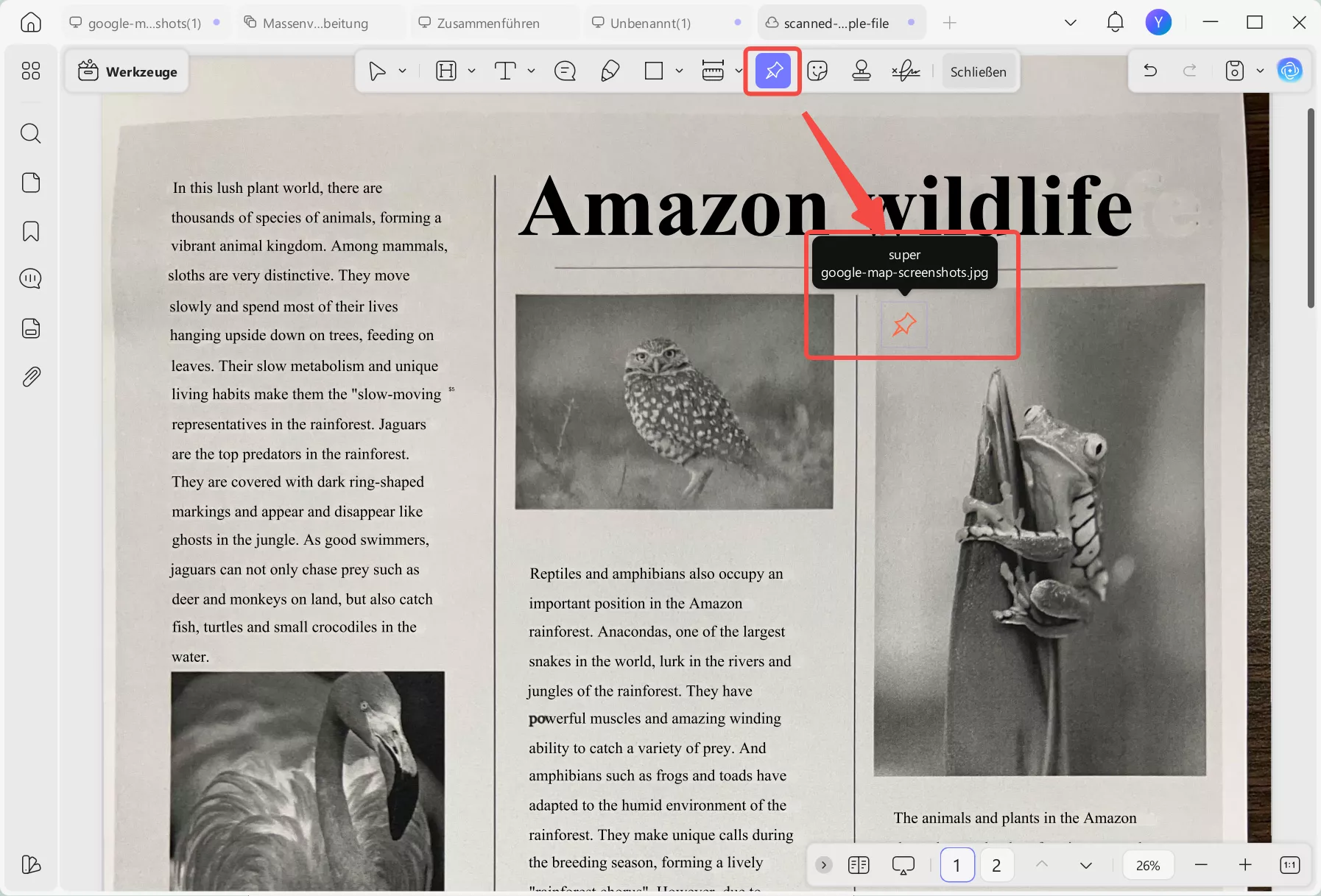 Google Maps mit UPDF unter Windows an PDF anhängen