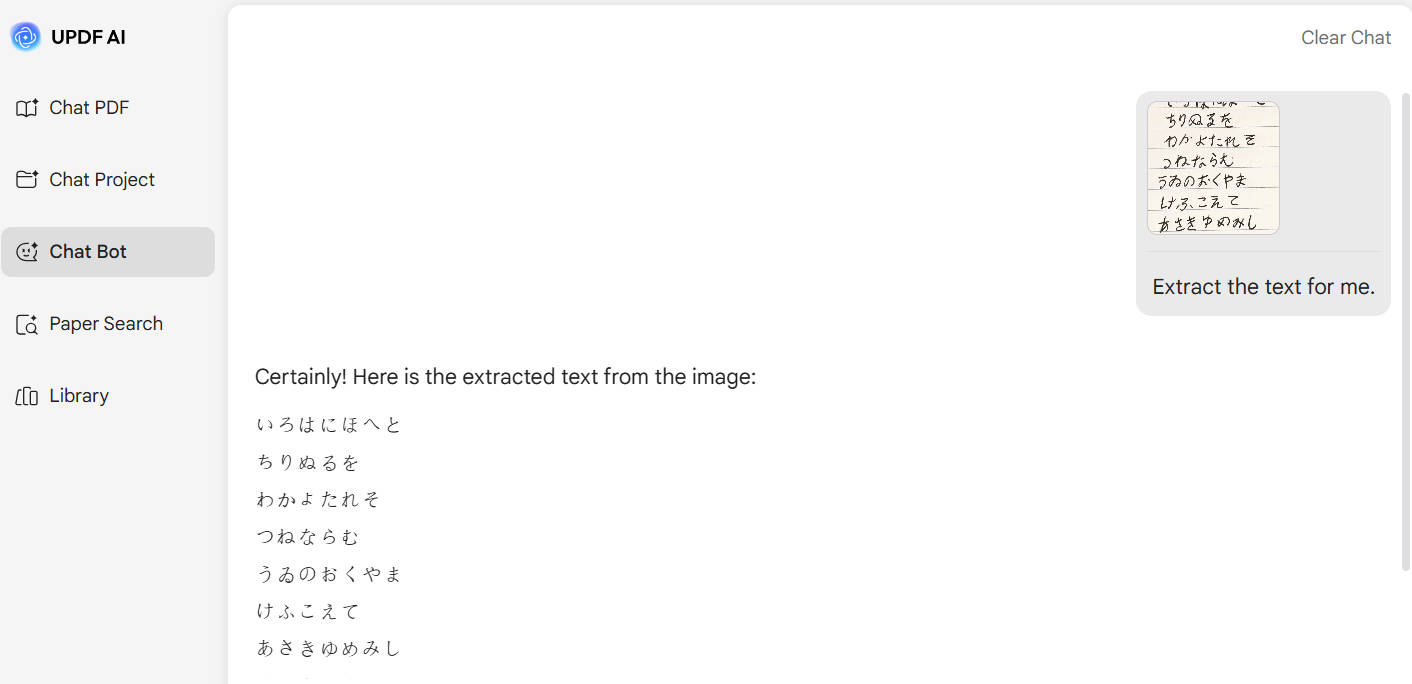 copy the extracted text