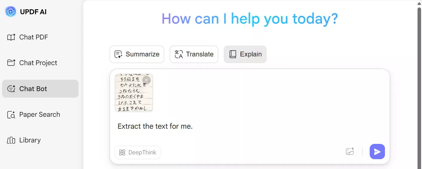 give a prompt to extract text
