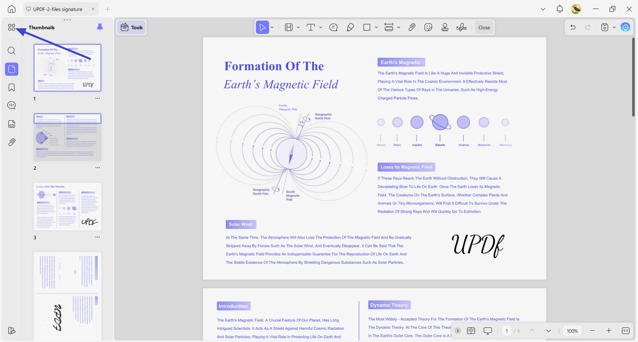 rotate pdf using updf