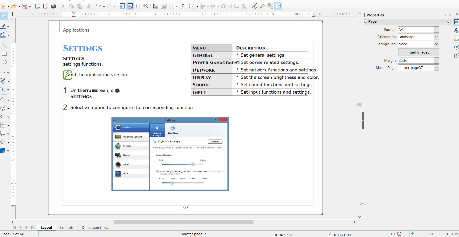unresponsive libreoffice alignment controls