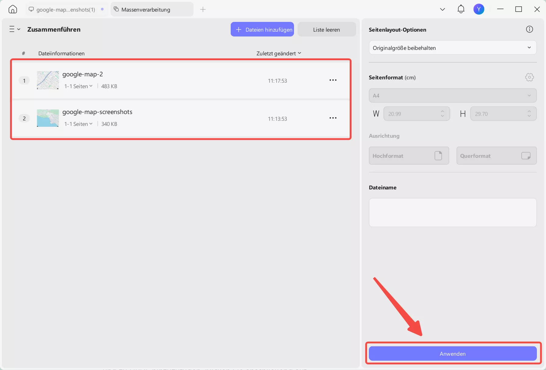 Bilder mit updf windows zu einer PDF-Datei zusammenführen