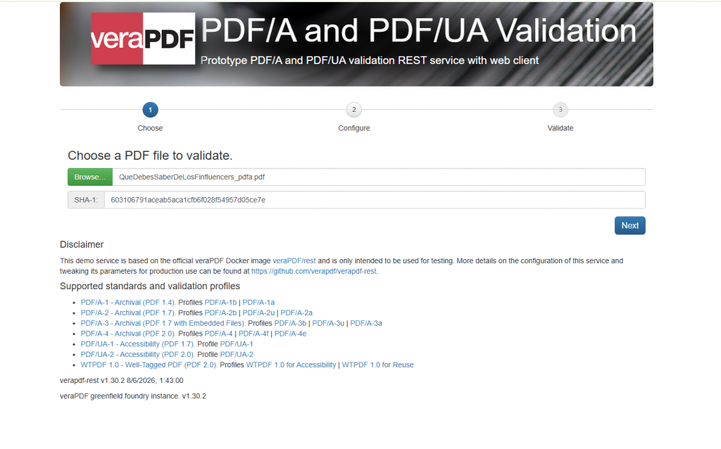 validar el PDF/A e n veraPDF