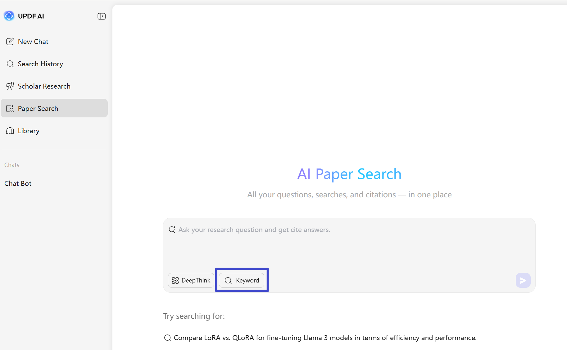 select keyword mode