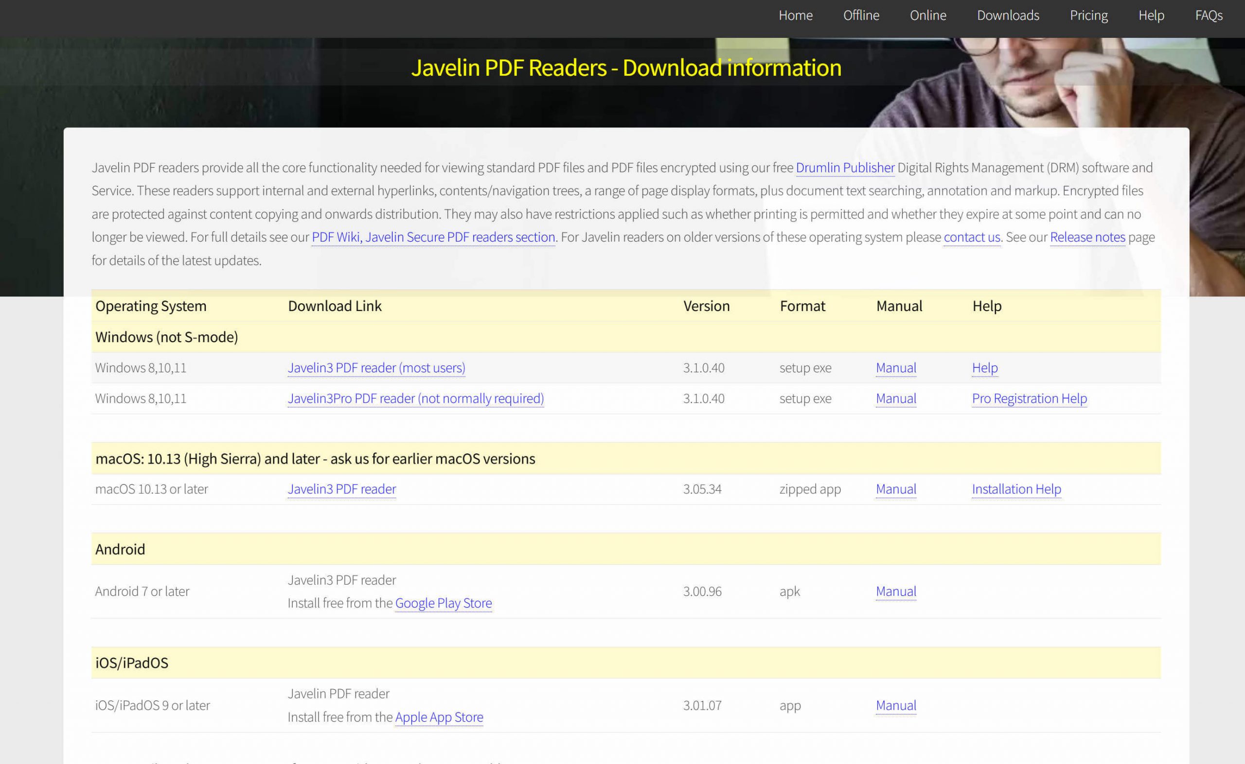 javelin pdf reader website