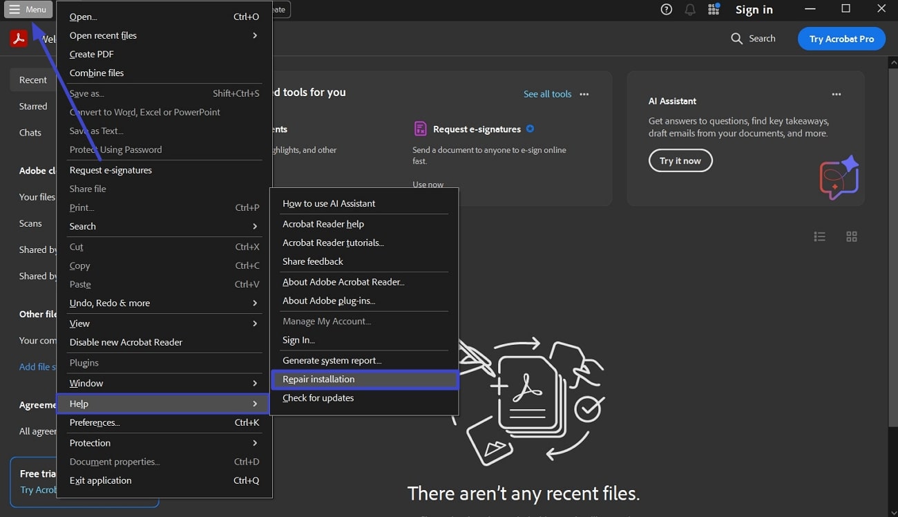 repair adobe acrobat