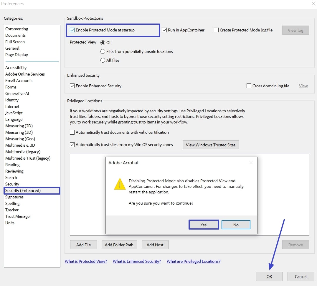 disable protected mode