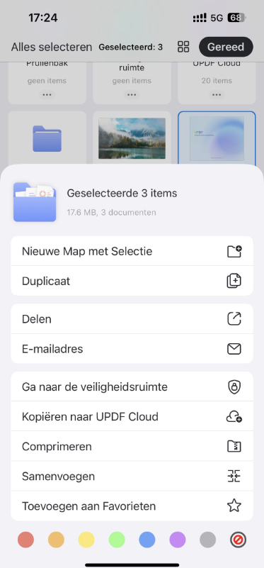 Voeg alle schermafbeeldingen samen in één PDF met UPDF op iOS
