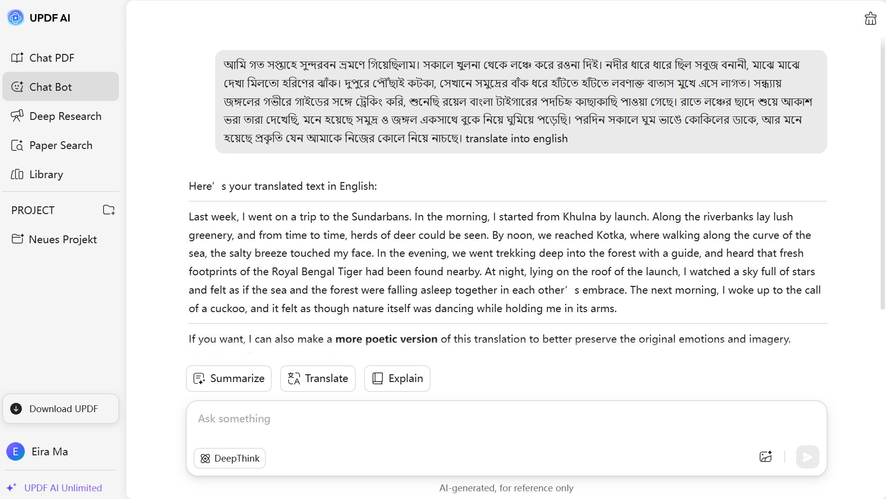 ask to translate
