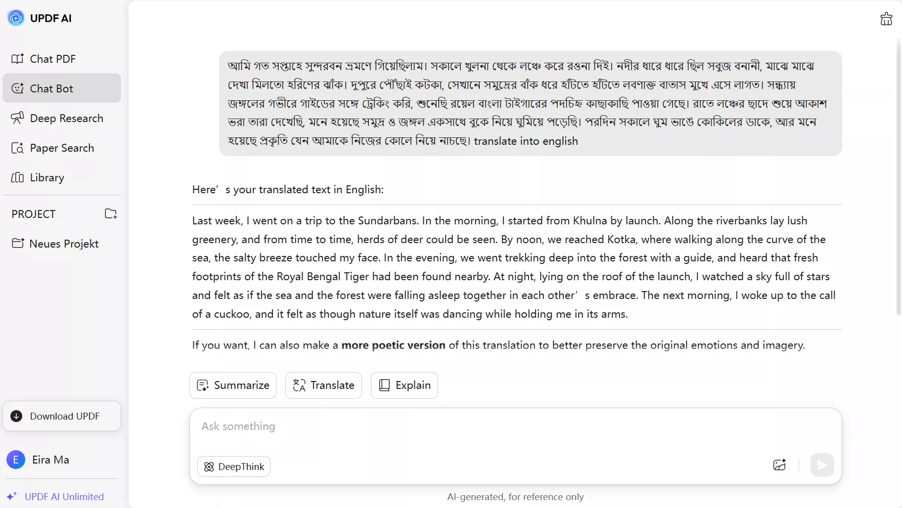 ask to translate