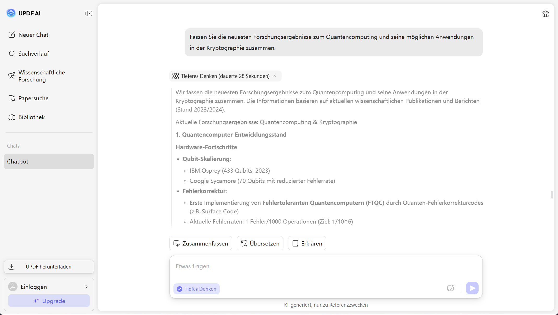 Forschung und Entwicklung fordern UPDF AI