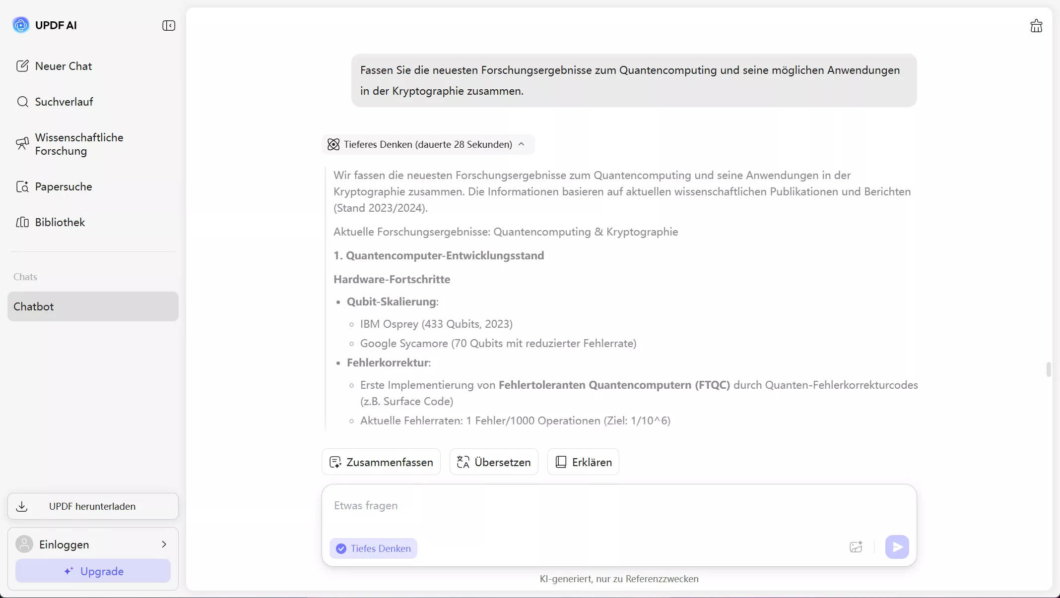 Forschung und Entwicklung fordern UPDF AI