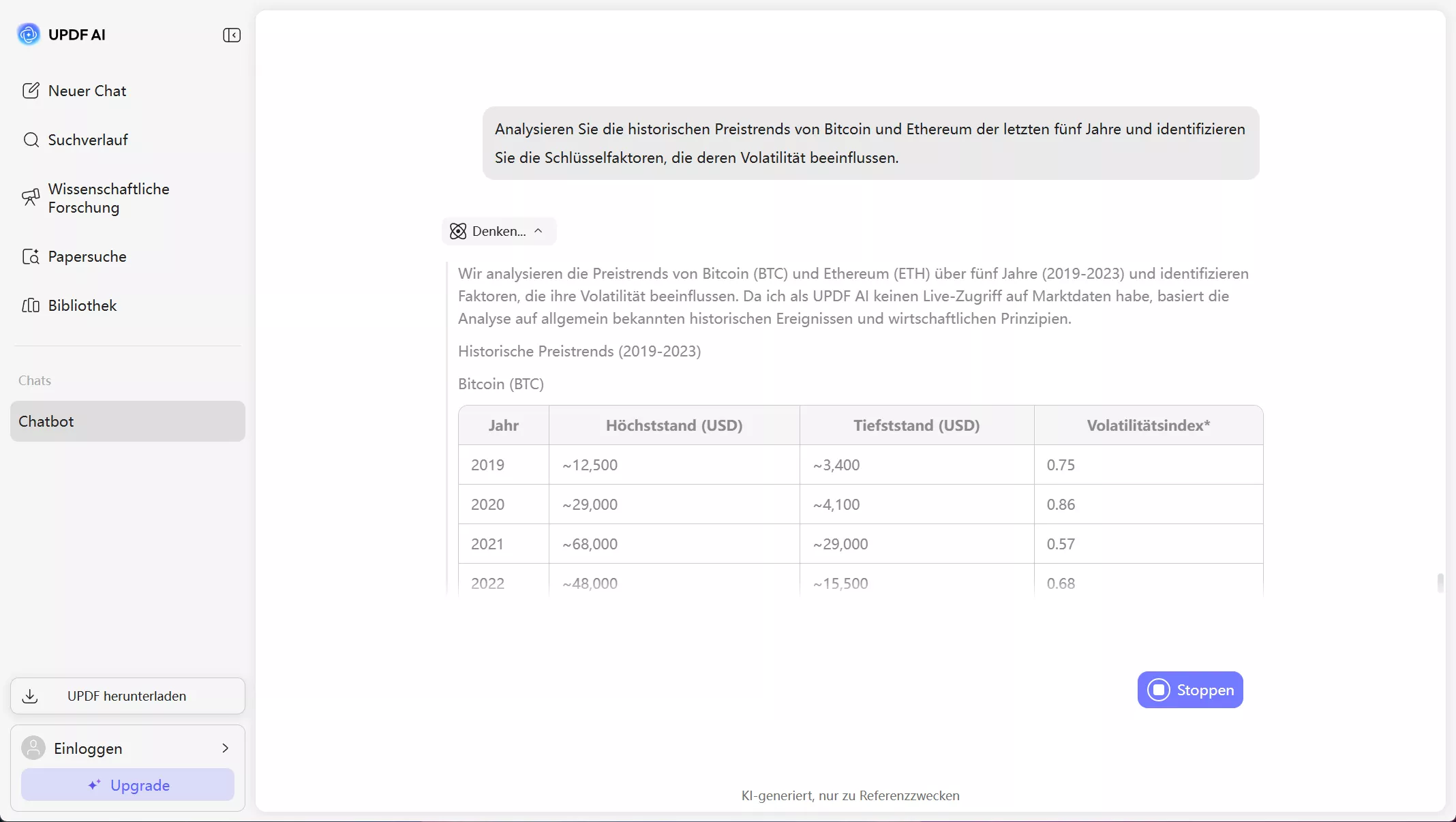 Finanz-Eingabeaufforderungen mit DeepThink