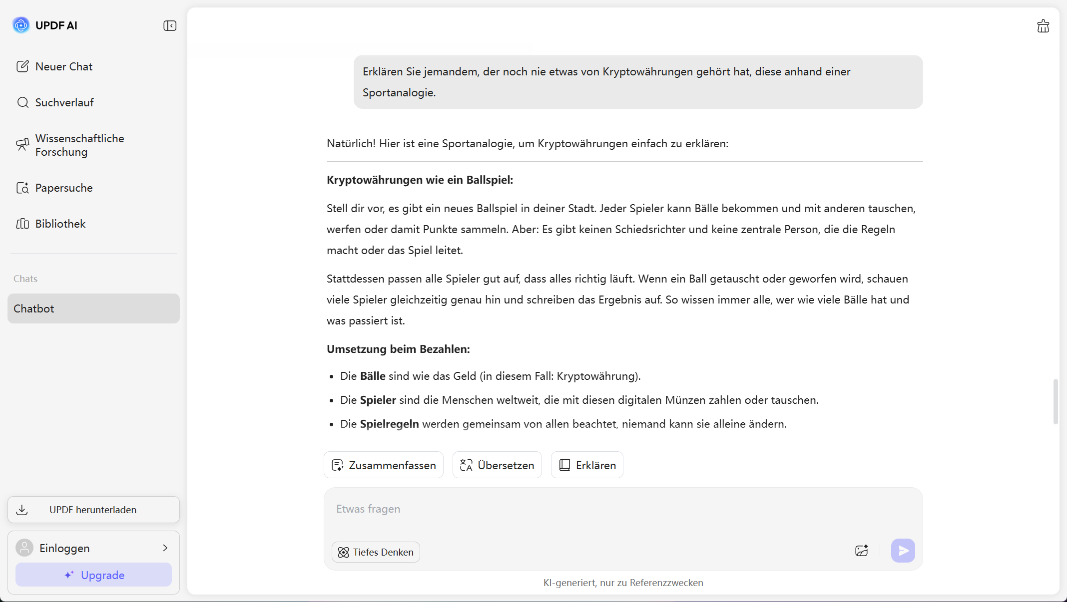 Finanz-Eingabeaufforderungen updf KI