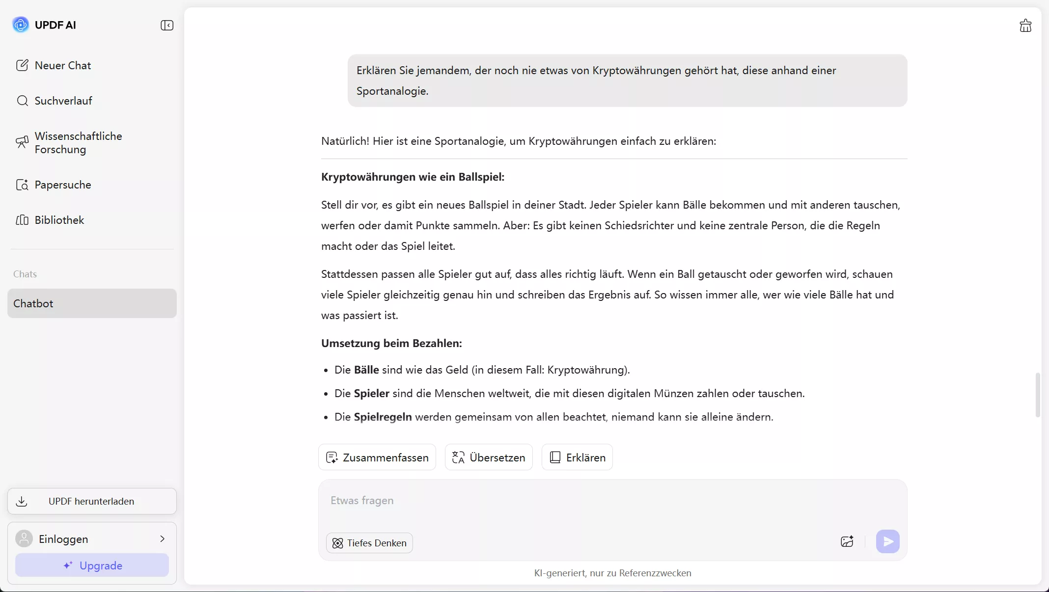 Finanz-Eingabeaufforderungen updf KI