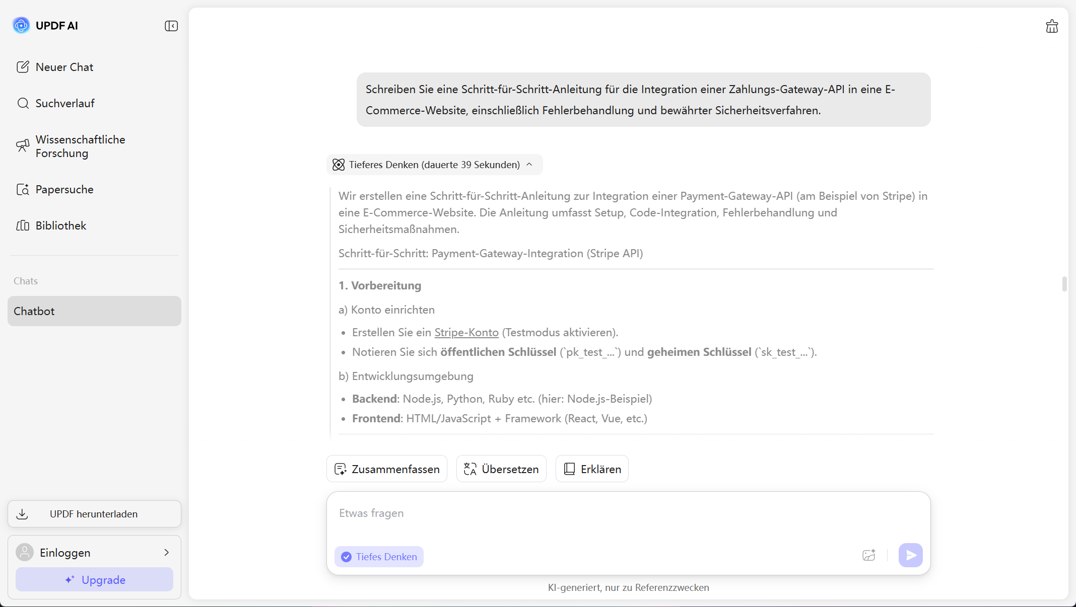 Deepthink-Eingabeaufforderungen für Softwareentwicklung