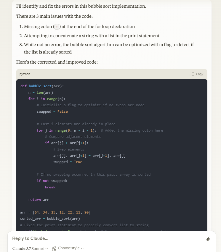 Sfida di coding Claude AI