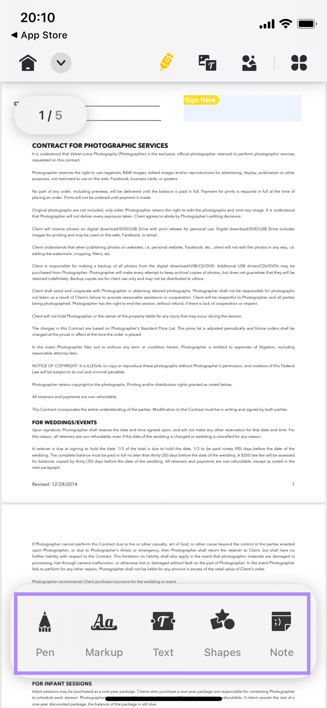 annotate [DF updf for ios