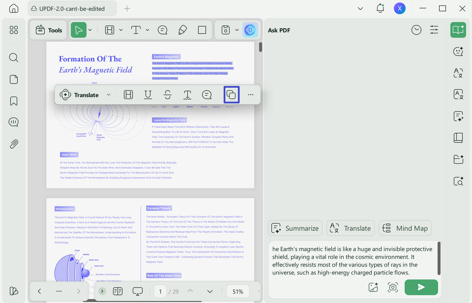 copy text and enter prompt for summarization