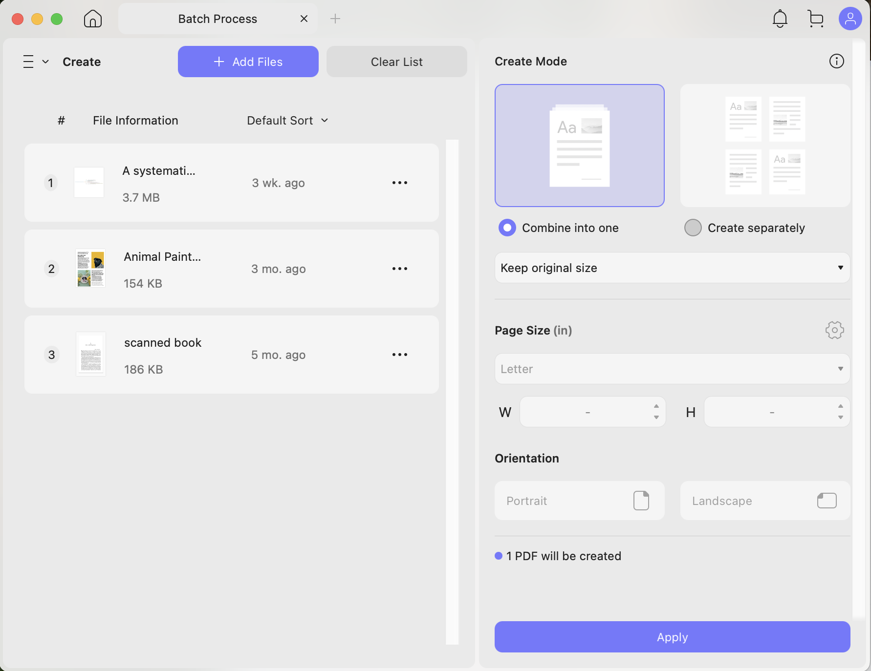 create a PDF from the screenshots of the Flipbook
