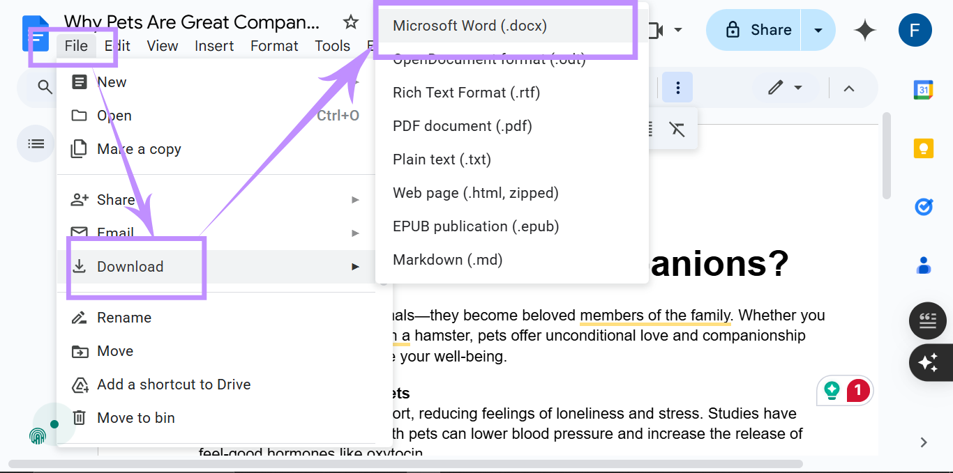 download google docs as Microsoft word