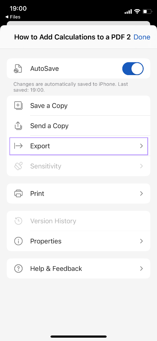 export pdf to word Microsoft word iphone