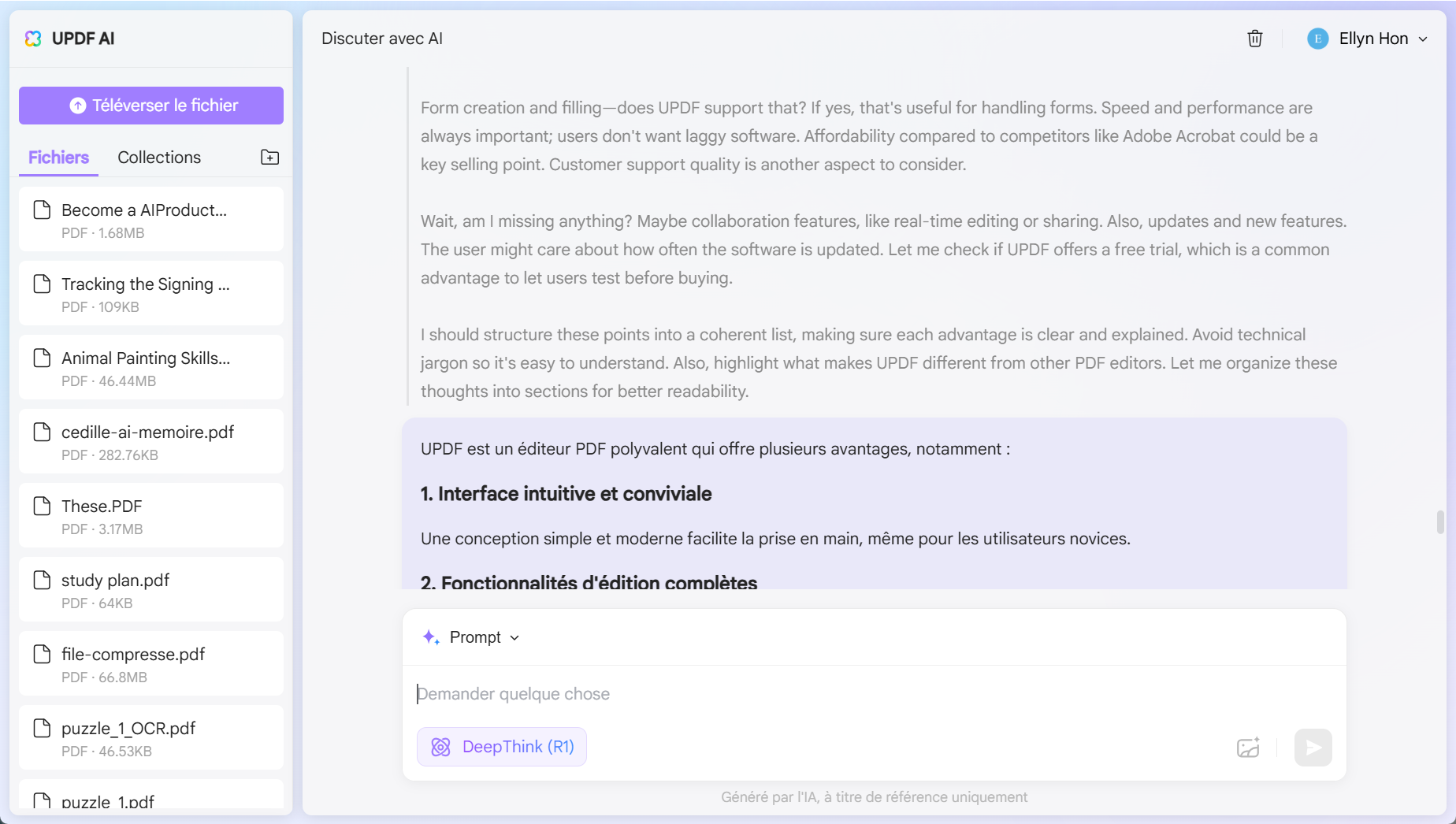 réponse donnée par deepseek r1 updf ai en ligne