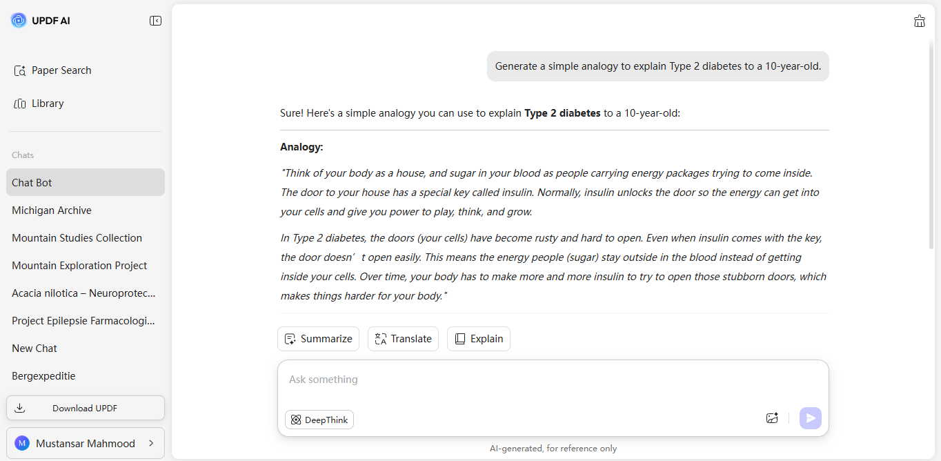 get ai response for healthcare query