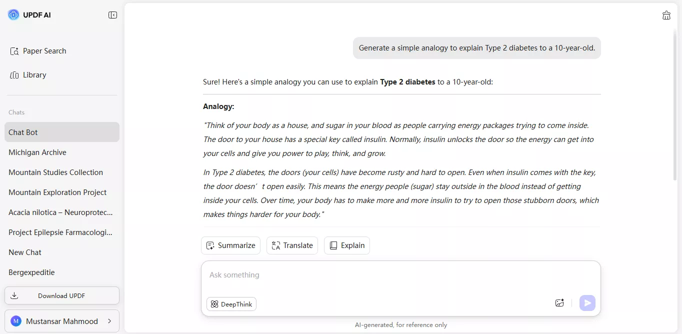 get ai response for healthcare query