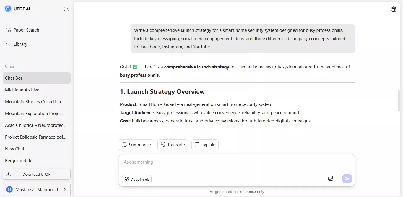 get ai response for marketing query