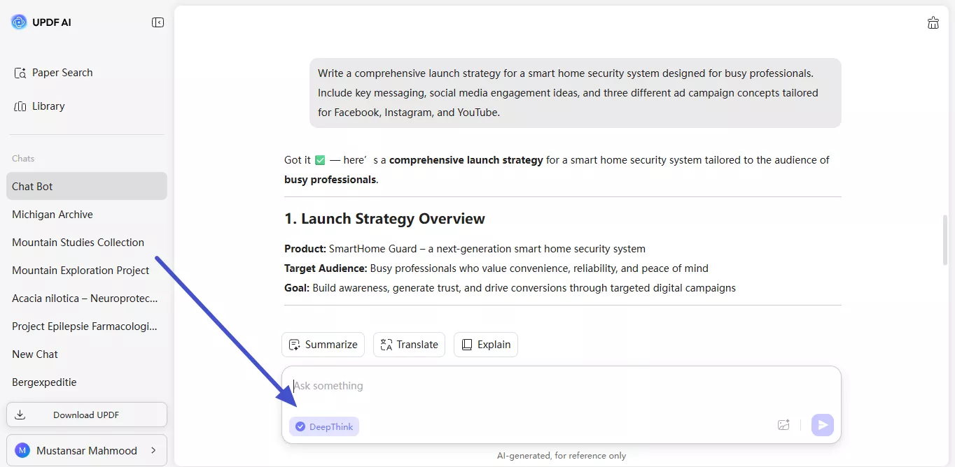 get ai response from deepseek r1 model