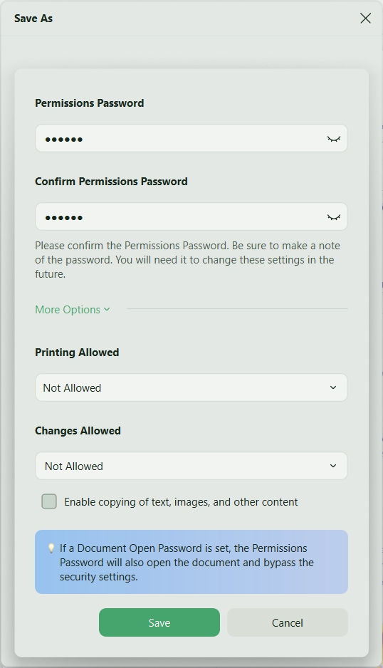 restrict or allow permissions