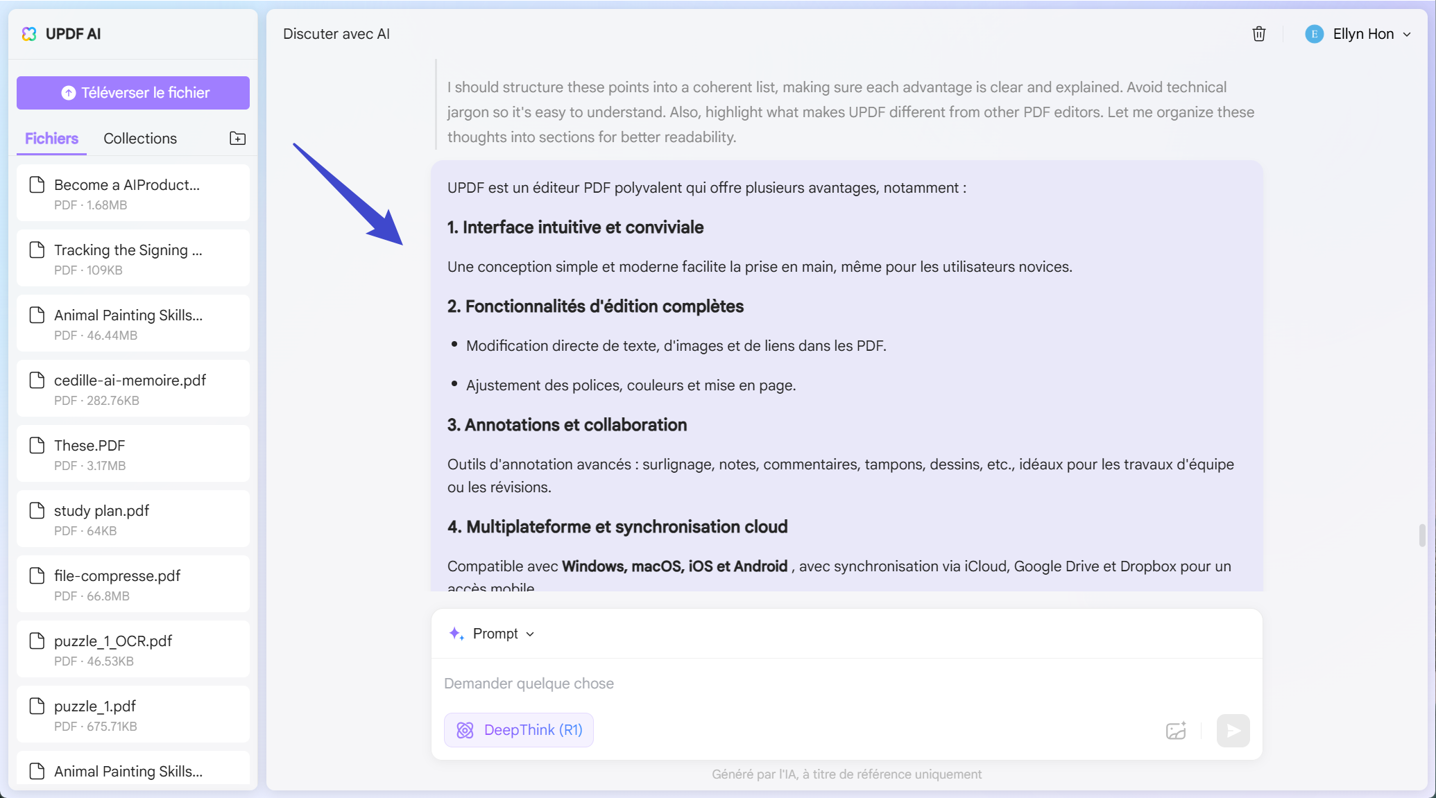 Réponse de DeepSeek R1
