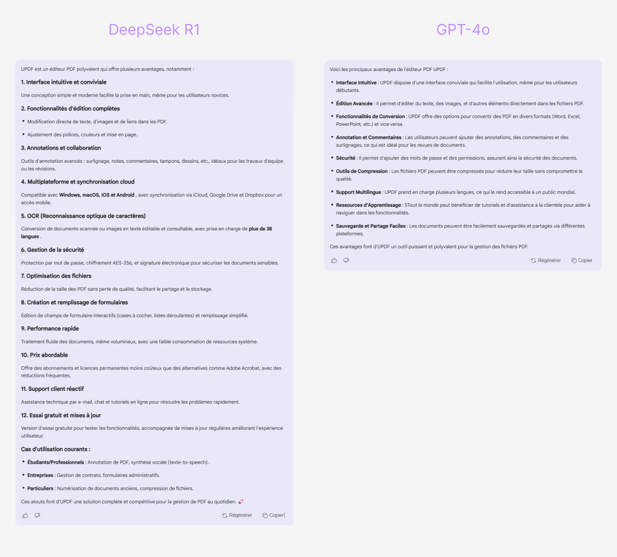 réponse de Deepseek R1 et GPT-4o