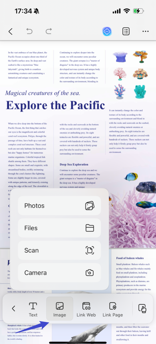 add the image to pdf iphone updf ios