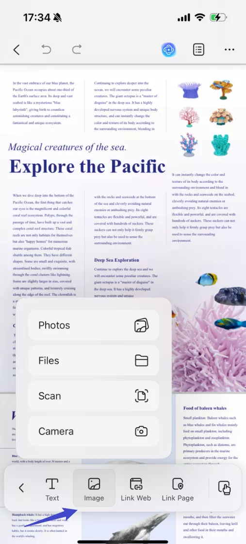 add the image to pdf iphone updf ios
