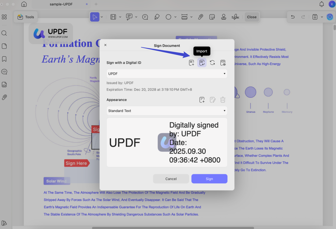 import digital signature updf mac