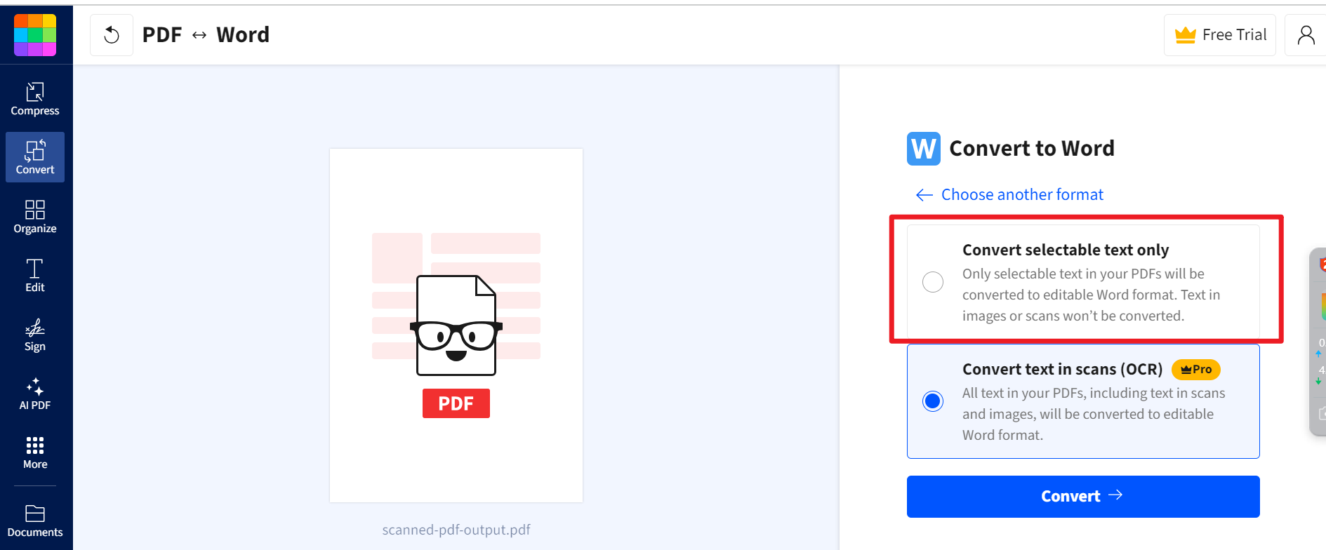 Problemi con l'utilizzo di Smallpdf OCR