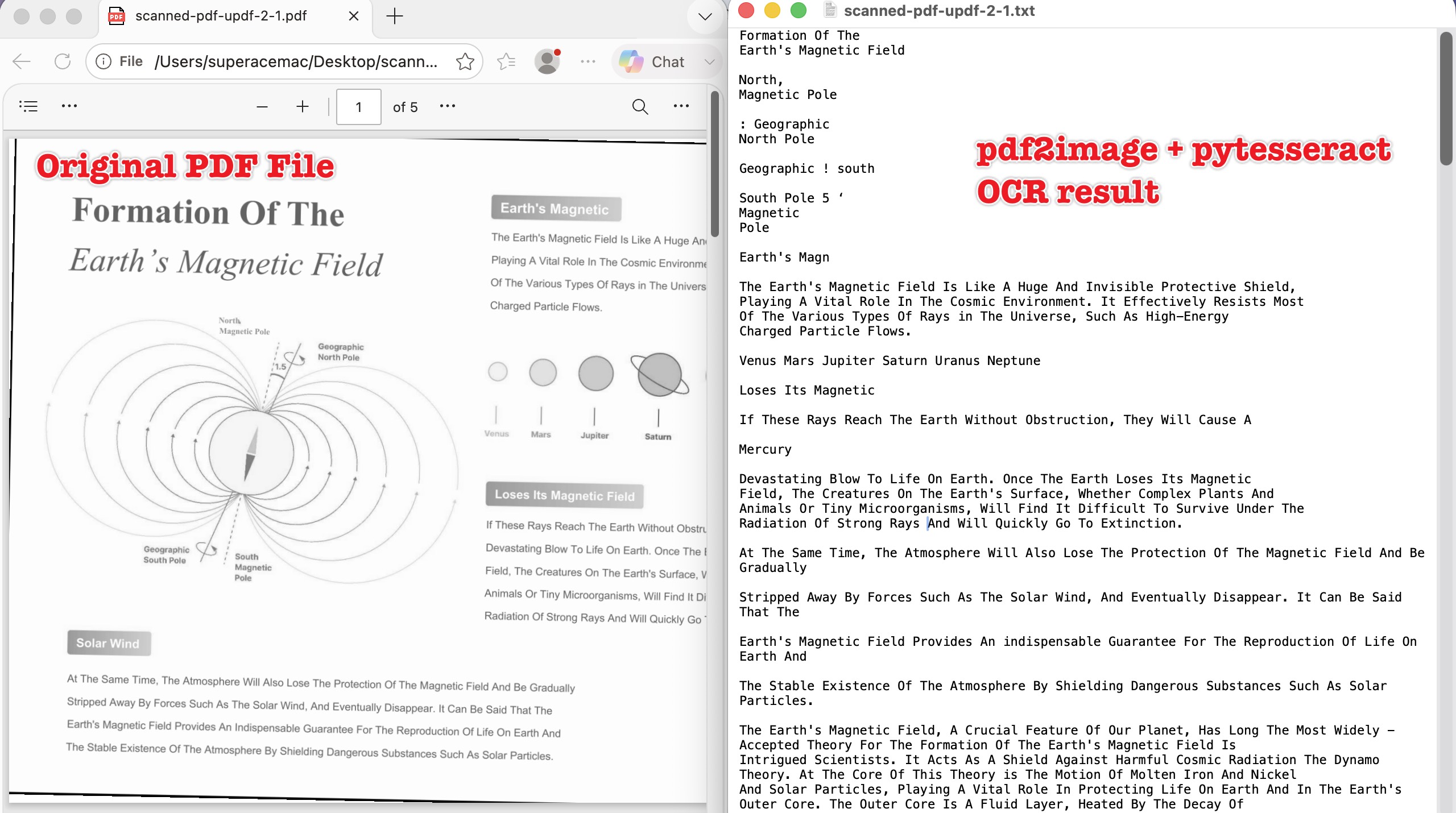 pdf2image and pytesseract ocr result