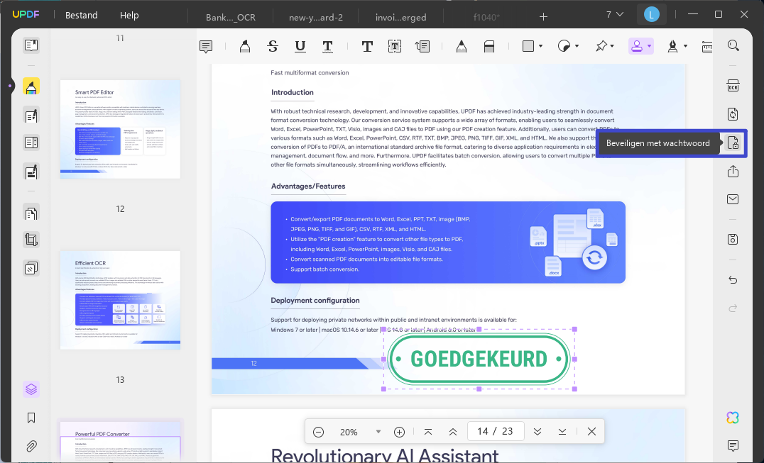 stempel verwijderen uit pdf wachtwoordbeveiliging toevoegen