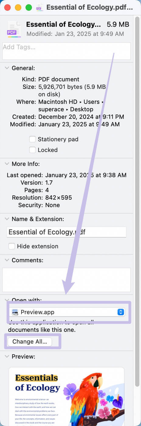 set preview as default pdf viewer mac