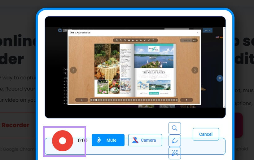 start recording the screen screen recorder