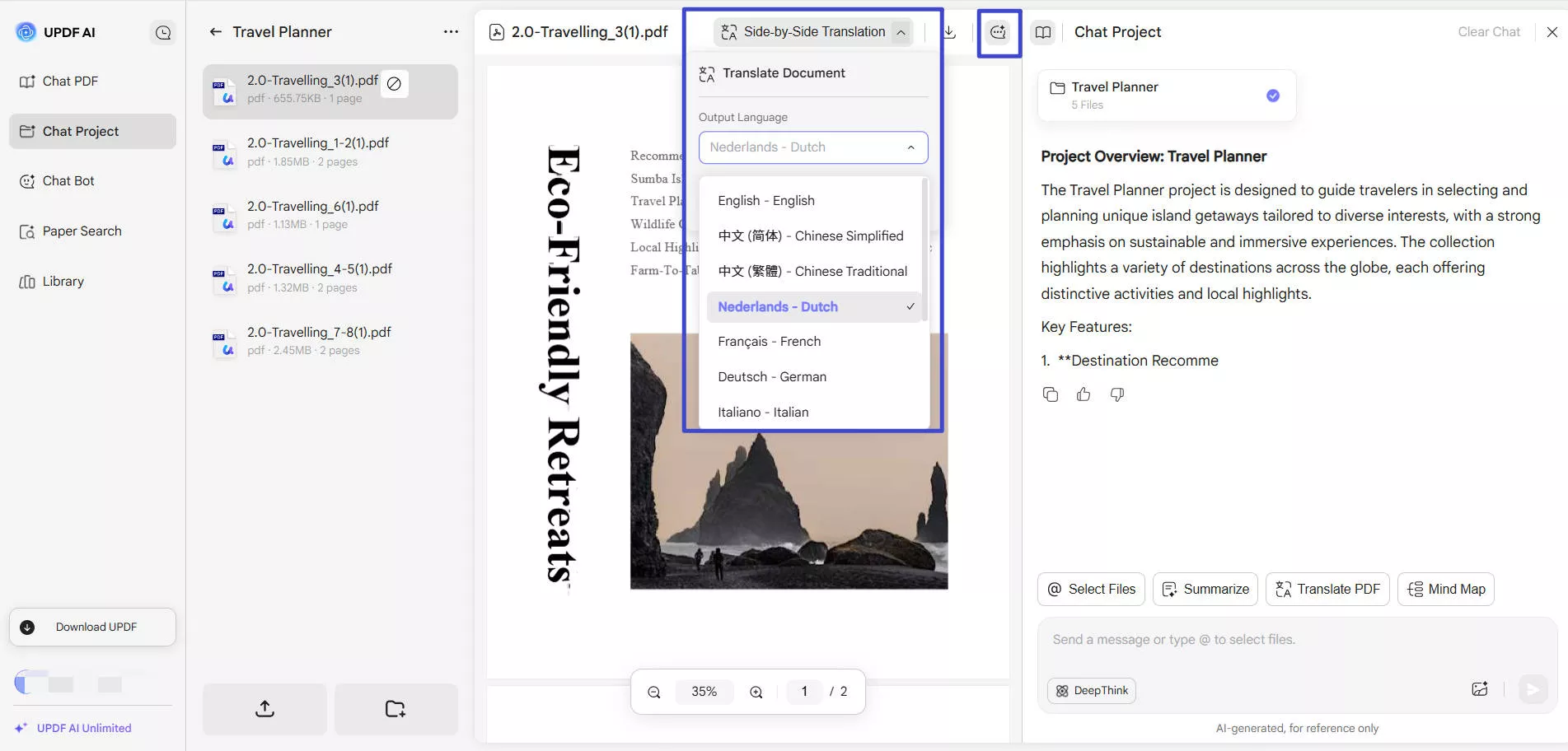 translate multiple documents