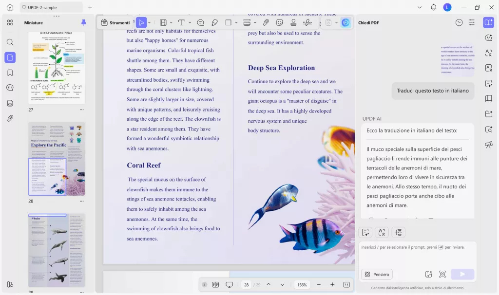 add screenshot and ask updf ai to translate