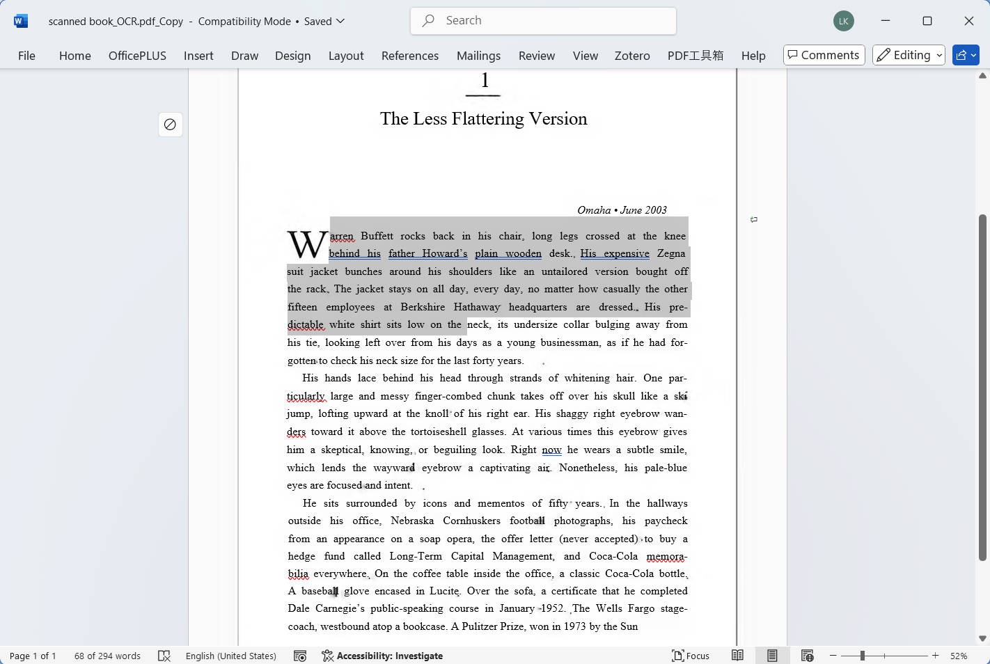 updf convert ocred pdf to word