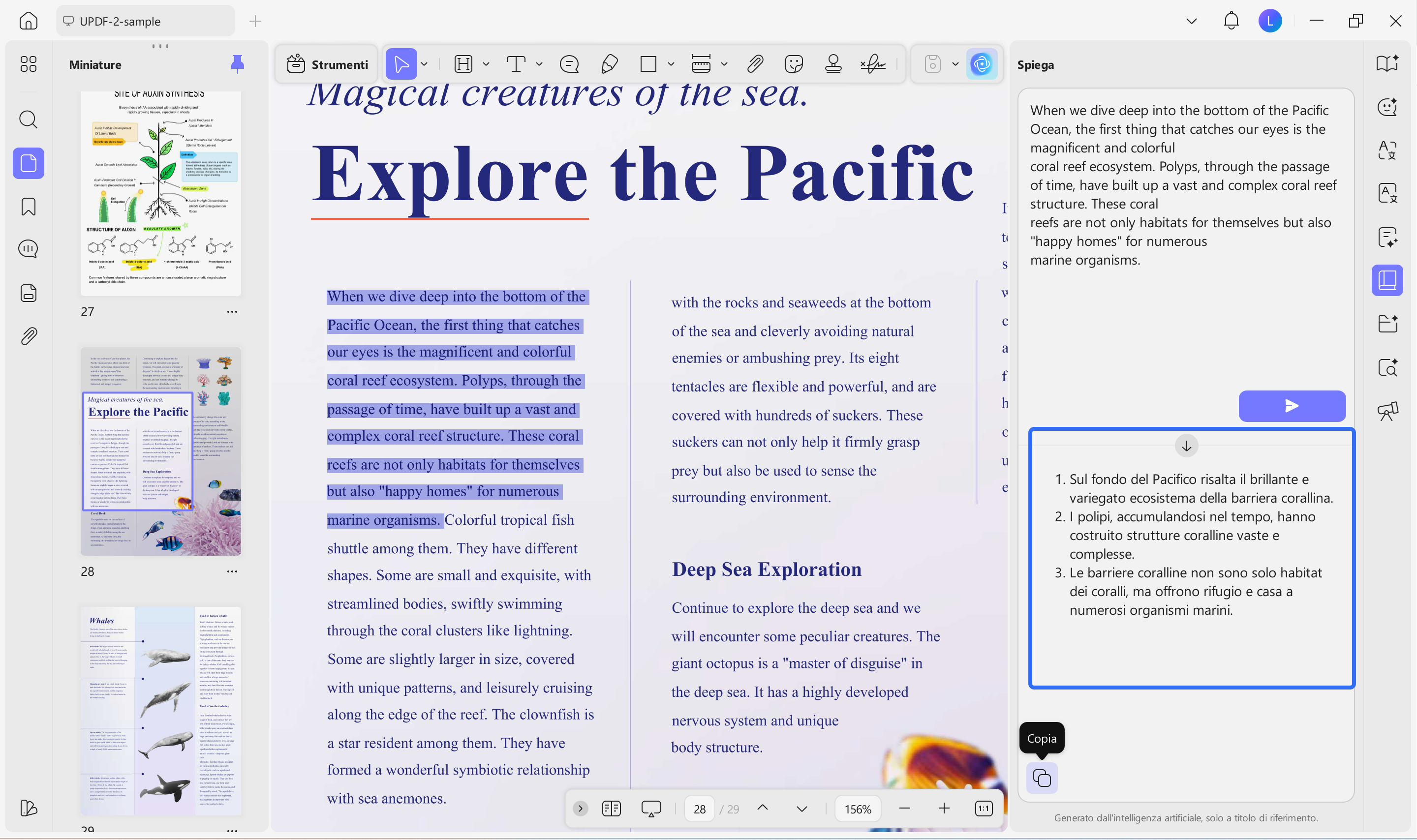 copy the generated output