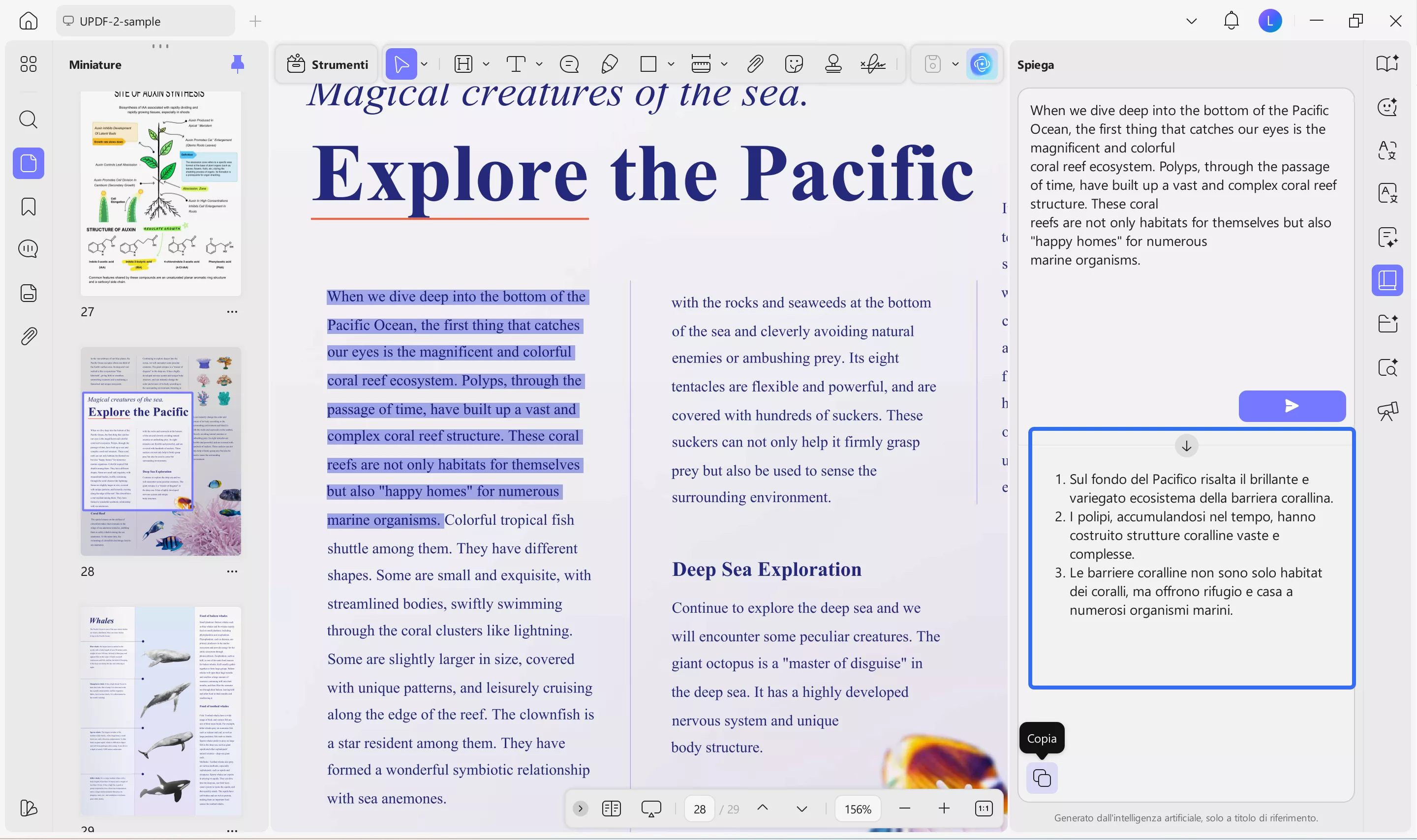 copy the generated output