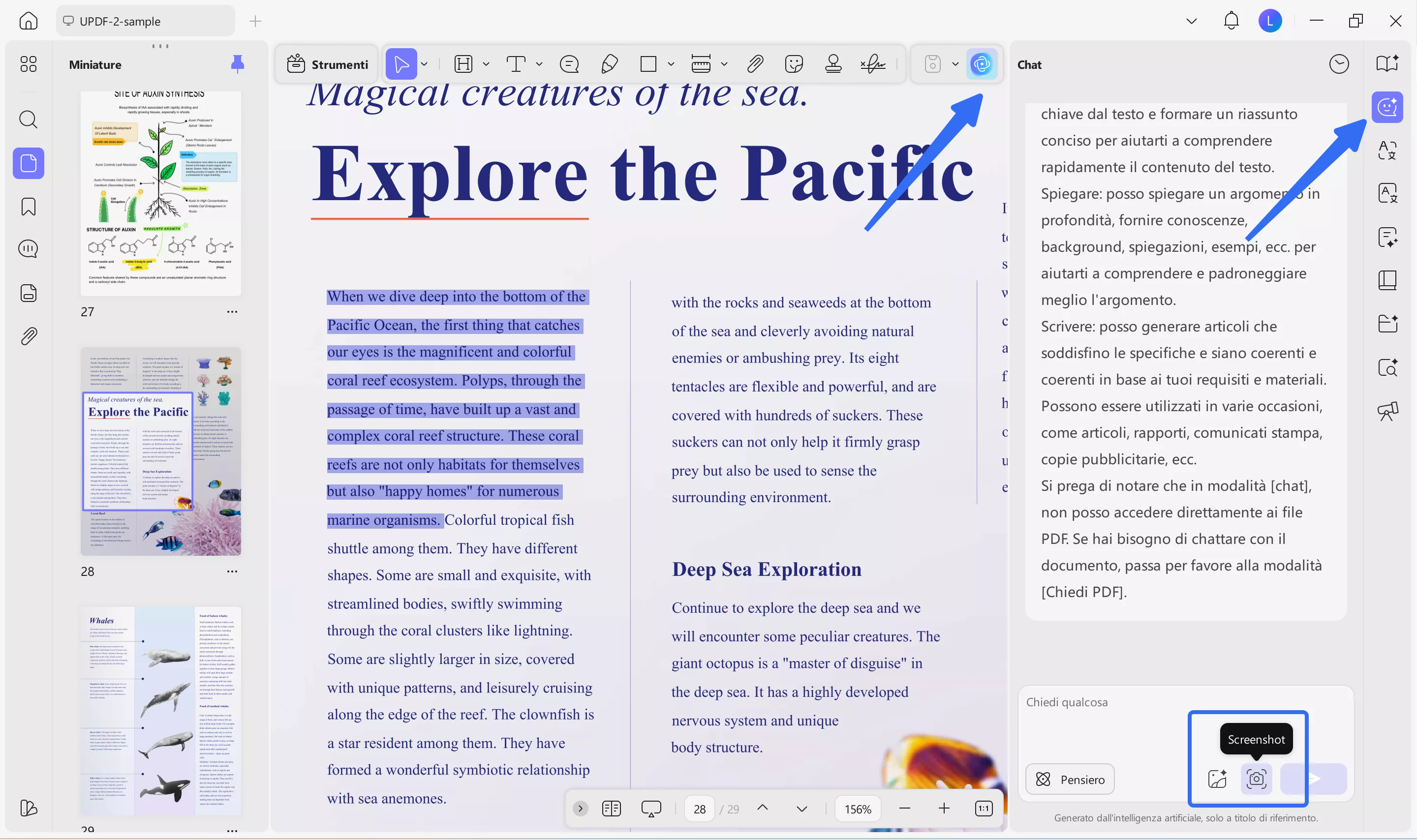 tap on the snapshot icon